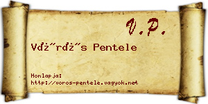 Vörös Pentele névjegykártya